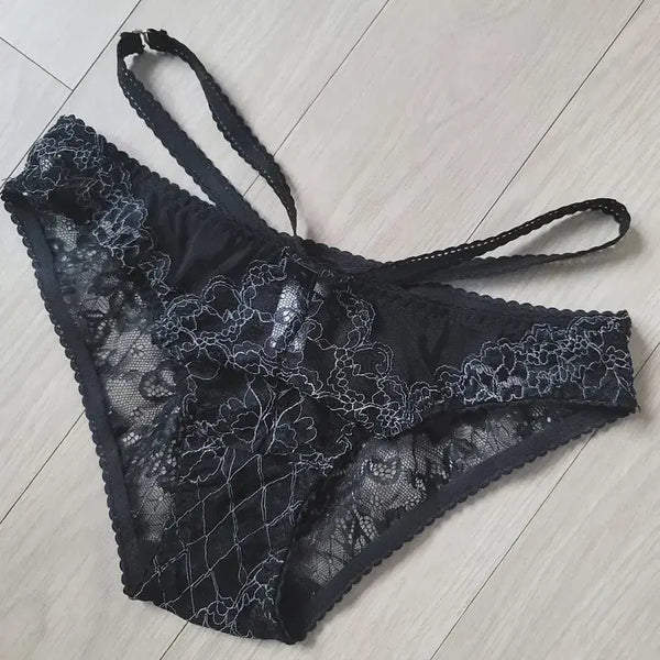 [BUNJANG] Black Lace Thong Panty / [중고]골반끈레이스팬티