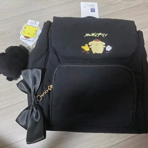 [BUNJANG] Loris Farm Pompompurin Backpack & Mascot Set / 폼폼푸린 백팩 로리즈팜 블랙 폼폼푸린 마스코트 세트