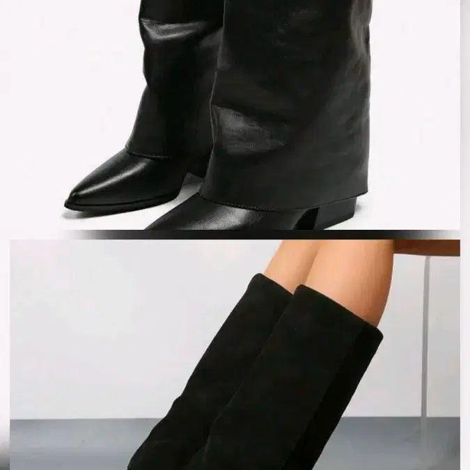 [BUNJANG] Leather Suede Long Boots Bundle Set / 가죽, 스웨이드 롱부츠 일괄