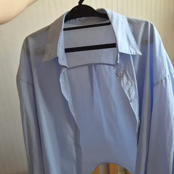 [BUNJANG] Women's Blue Loose Fit Shirt / 블루 셔츠