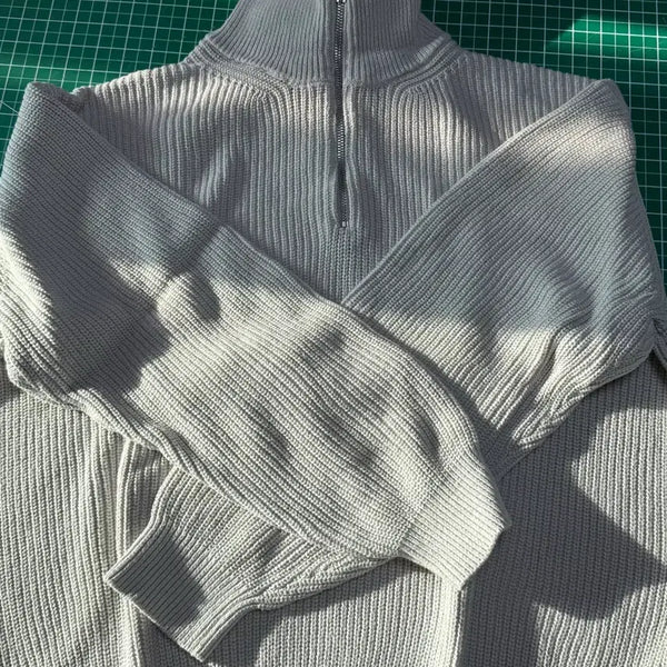 [BUNJANG] Half-Zip Knitwear - Beige / 반집업 니트 베이지