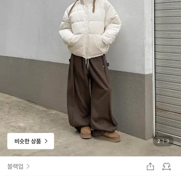 [BUNJANG] Black Up Wareral Brushed Snap Balloon Banding Pants / 블랙업 워어럴 기모 스냅 벌룬 밴딩 팬츠