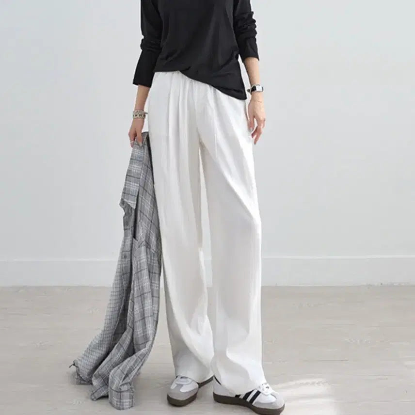 [BUNJANG] White Wide Leg Pants / 화이트 와이드바지