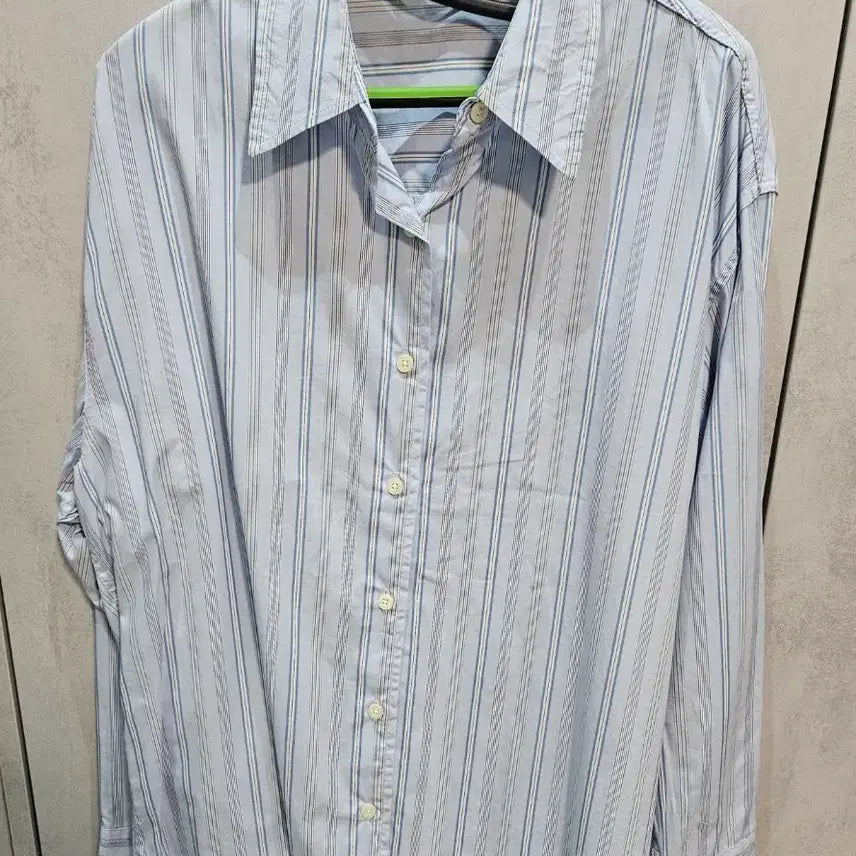 [BUNJANG] No Problem Stripe Blue Shirt / 노프라블럼 스트라이프 블루 셔츠 (새상품)