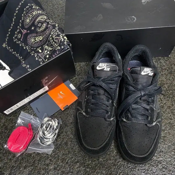 [BUNJANG] Nike x Travis Scott Air Jordan 1 Low OG Black Phantom (Size 270mm) / [270] 나이키 x 트래비스 스캇 에어조던 1 로우 OG 블랙 팬텀 (크림발 / 1회착 풀구성)
