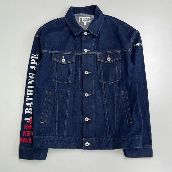 [BUNJANG] BAPE Denim Trucker Jacket / [정품/S] 베이프 데님 트러커 자켓