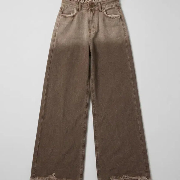 [BUNJANG] Brown Wide Vintage Denim Pants Size S / 브라운 와이드 빈티지 데님 팬츠 S 2G-1