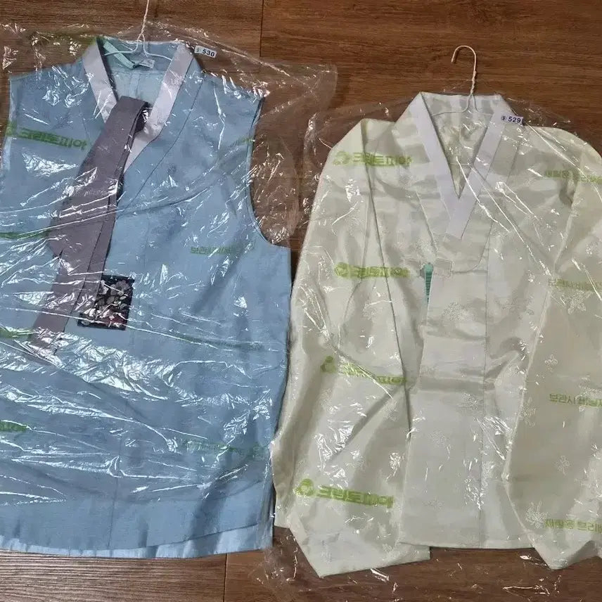 [BUNJANG] Men's Hanbok Set (Sky Blue Jacket, Ivory Pants) / 남자한복 (새것 빨래후 보관)