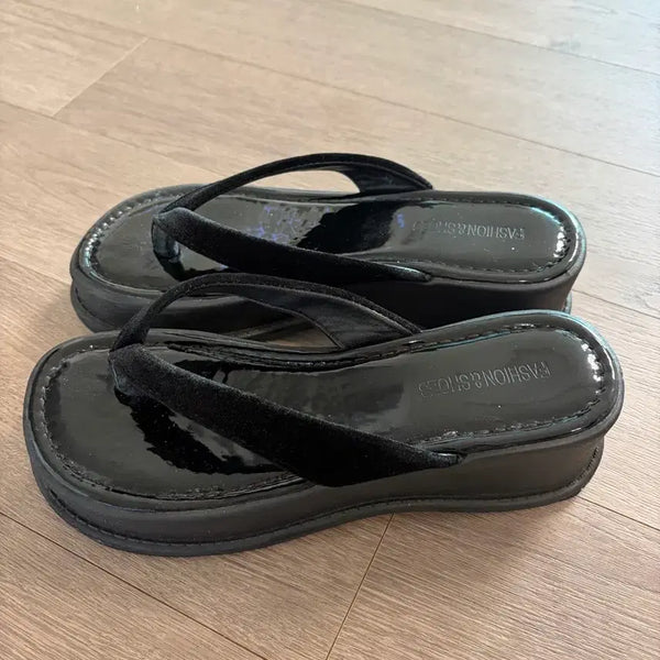 [BUNJANG] Black Velvet Heels (5.5cm Heel) / 블랙 벨벳 굽조리(굽5.5) 고급소재