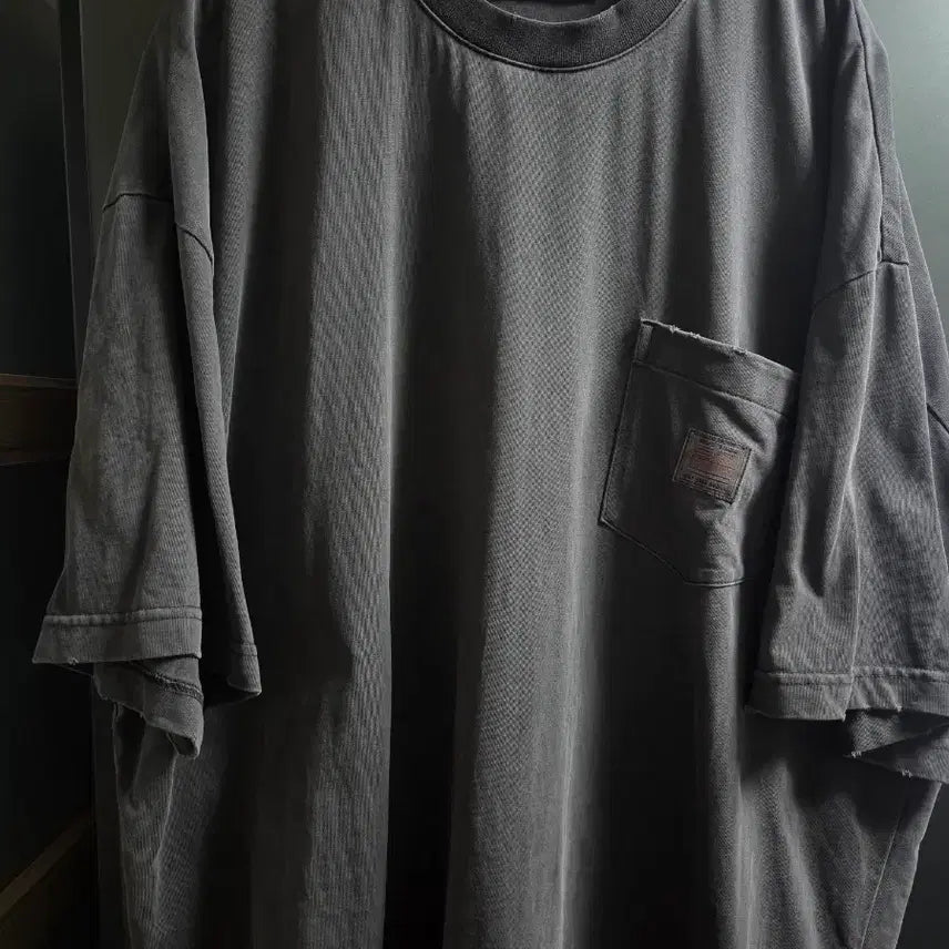 [BUNJANG] Solid Homme 25SS Washed Grey Oversized T-Shirt / 솔리드옴므 25SS 워싱 그레이 오버핏 반팔 티셔츠