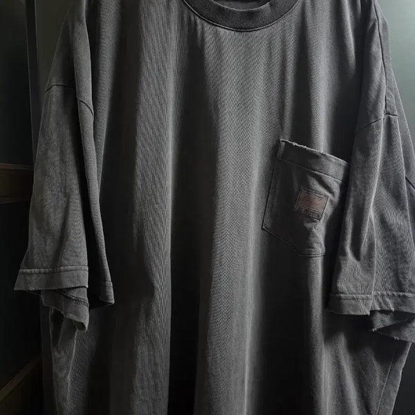 [BUNJANG] Solid Homme 25SS Washed Grey Oversized T-Shirt / 솔리드옴므 25SS 워싱 그레이 오버핏 반팔 티셔츠