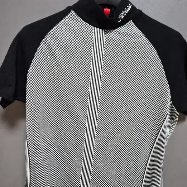[BUNJANG] Titleist Golf Wear Check Pattern Short-Sleeve Top / 타이틀리스트 골프웨어 체크 패턴 반팔 상의
