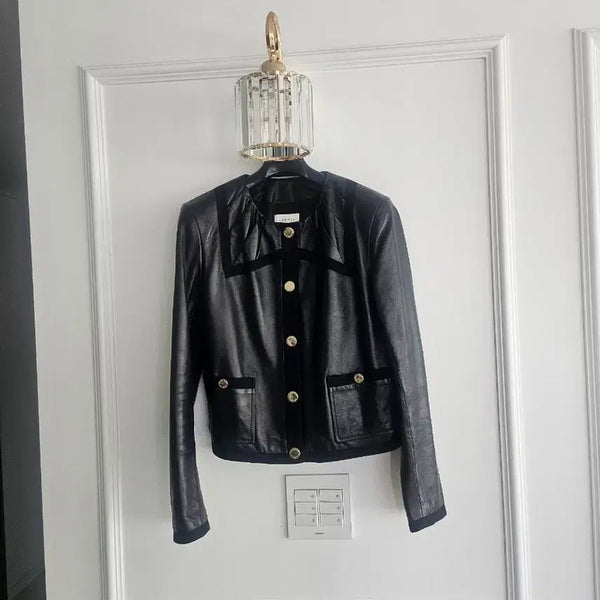 [BUNJANG] Sandro Natural Lambskin Leather Jacket / 산드로 천연 양가죽 자켓(시스템 마쥬 럭키슈에뜨)