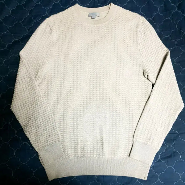 [BUNJANG] COS Waffle Roundneck Knit Sweater Sand Beige / COS 와플 라운드넥 니트 스웨터 샌드베이지 (S)