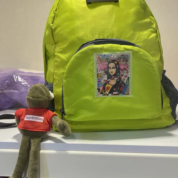 [BUNJANG] Ramimi Punk Mona Lisa Lime Backpack / 라미미 펑크모나리자 라임백팩