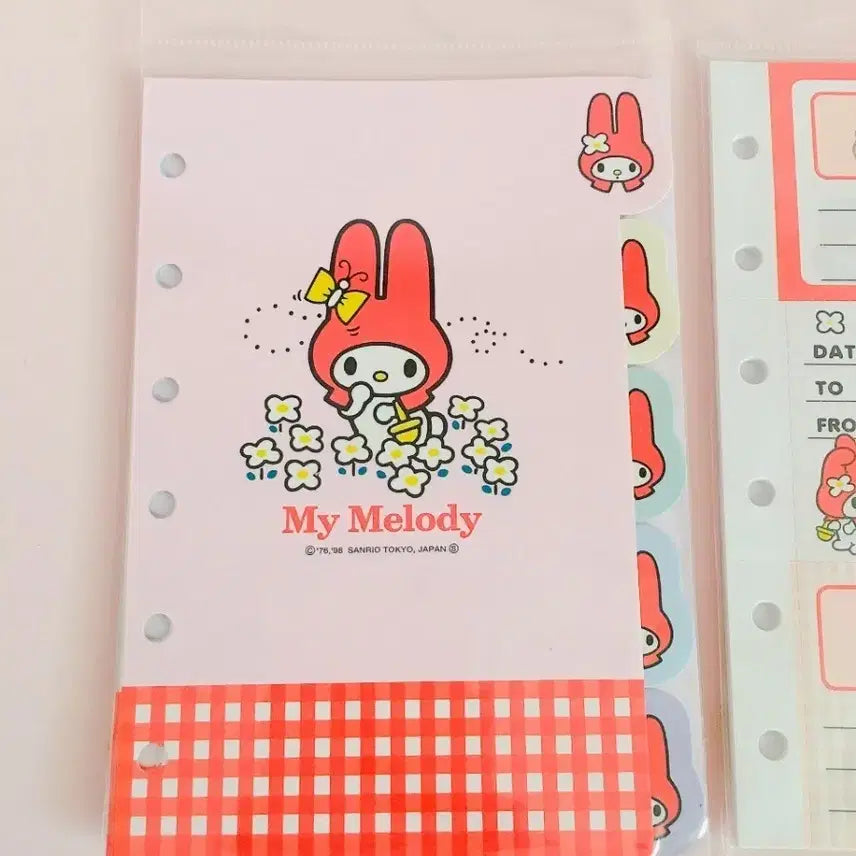 [BUNJANG] Sanrio My Melody 6-Ring Binder Diary with Index / 산리오 레트로 고전 마이멜로디 마멜 6공 바인더 다이어리 속지 인덱스