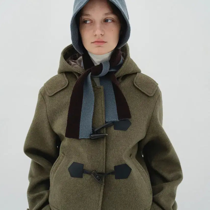 [BUNJANG] Enzo Blue Short Duffle Coat Olive / 엔조블루스 숏 더플 코트 올리브(새상품)