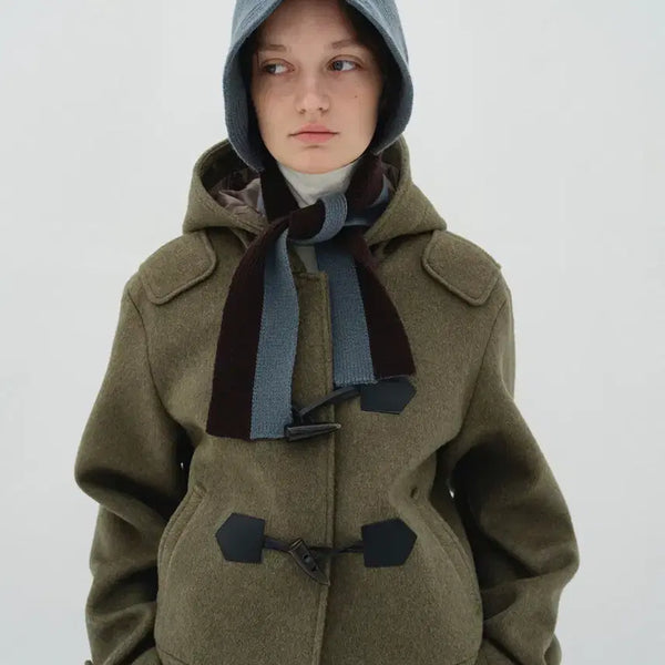 [BUNJANG] Enzo Blue Short Duffle Coat Olive / 엔조블루스 숏 더플 코트 올리브(새상품)