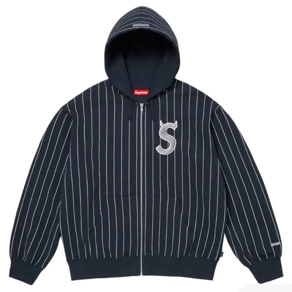 [BUNJANG] Supreme Devil S Logo Hooded Zip-Up Sweatshirt Stripe S / 슈프림 데빌 S로고 후드집업 스트라이프 S