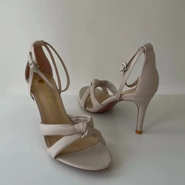 [BUNJANG] Twisted Strap Heels - Beige / (새상품 235) 스트랩 꼬임 힐