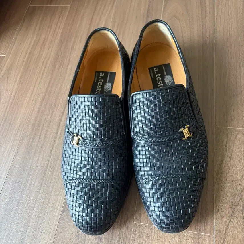 [BUNJANG] A.Testoni Leather Mesh Loafers / 아.테스토니
