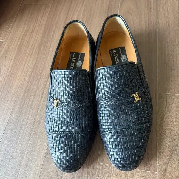 [BUNJANG] A.Testoni Leather Mesh Loafers / 아.테스토니