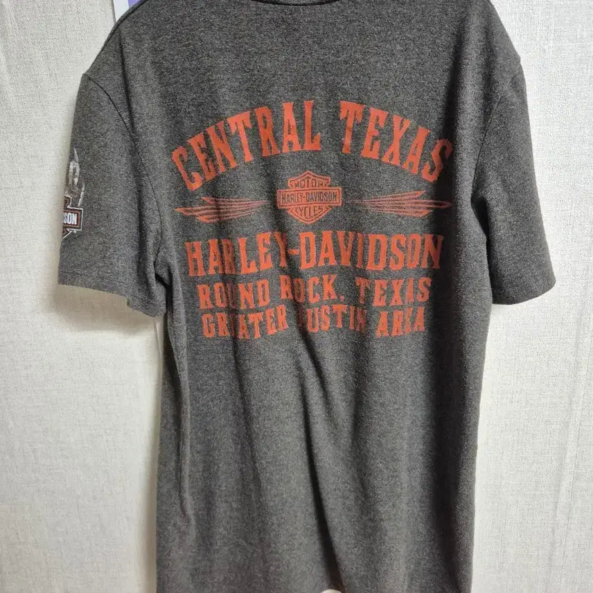 [BUNJANG] Harley-Davidson Central Texas Graphic T-Shirt / 할리데이비슨 반팔 티셔츠 그레이