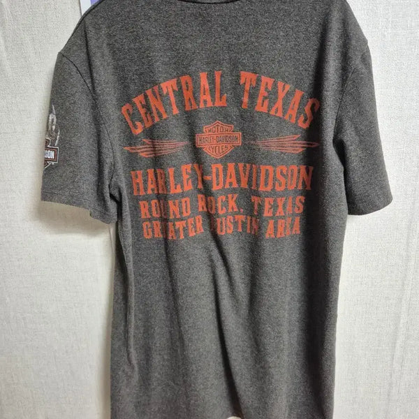 [BUNJANG] Harley-Davidson Central Texas Graphic T-Shirt / 할리데이비슨 반팔 티셔츠 그레이