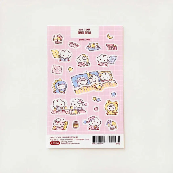 [BUNJANG] Sticker Pack: Hwang Daram Pajama Party / 스티커) 황다람 파자마 파티날