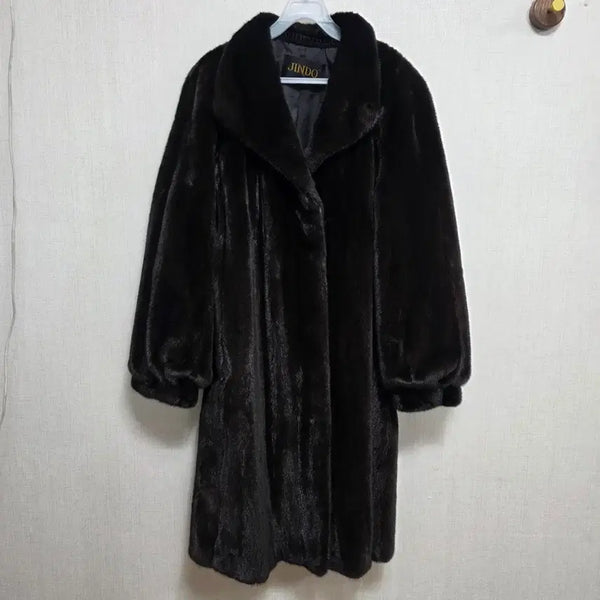 [BUNJANG] Jindo Mink Fur Coat Brown / 진도 모피코트 브라운