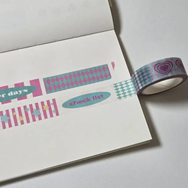 [BUNJANG] Love Crescent Masking Tape (4 Types) / 러브크레센트 마스킹테이프 (4종)