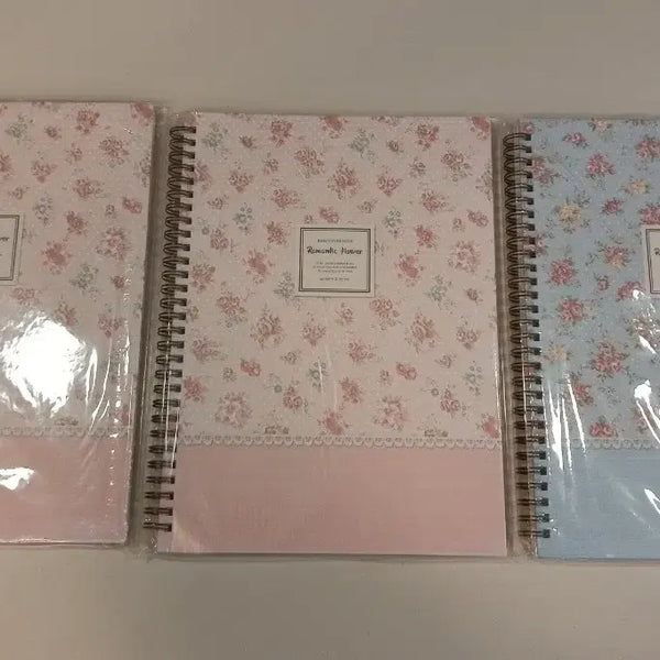 [BUNJANG] Ssueim & Cclim Romantic Flower Hardcover Spring Notebook Set (B5, 3 pcs) + Bonus / [미개봉 새상품] 쓰임앤끌림 로맨틱 플라워 하드커버 스프링 노트 3권 일괄 B5규격 +덤