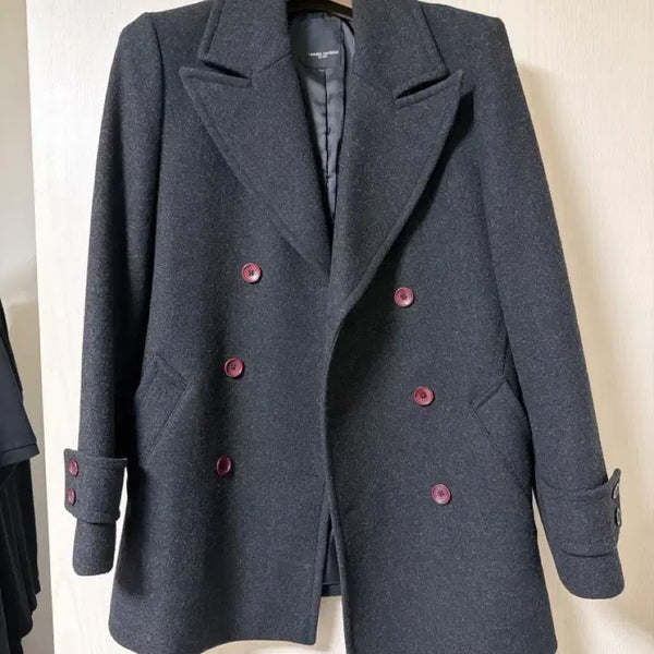[BUNJANG] Code: Code 02 Double Button Half Coat Black / 코데즈 컴바인 더블버튼 하프코트