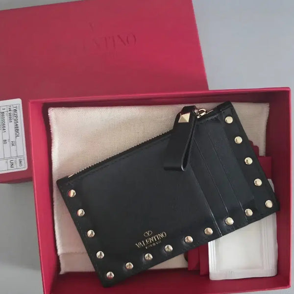 [BUNJANG] Valentino Rockstud Card Holder Black / 발렌티노 락스터드 지갑