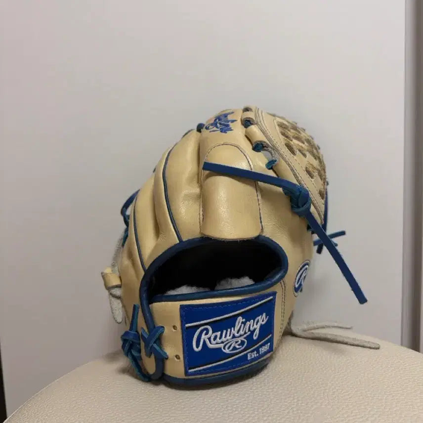 [BUNJANG] Rawlings Baseball Glove Beige Blue / 롤링스 야구 글러브 베이지 블루