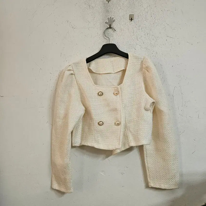 [BUNJANG] Tweed Crop Jacket Ivory / 트위드 크롭 자켓 아이보리