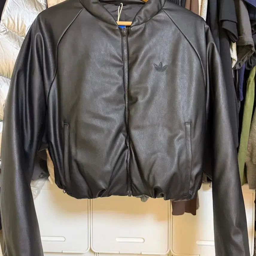 [BUNJANG] Adidas Leather Bomber Jacket JX5332 / 아디다스 레더 봄버 자켓 JX5332 새상품