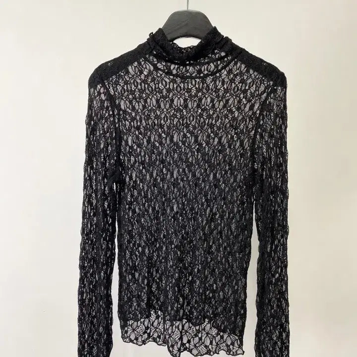 [BUNJANG] Vintage Lutique Lace Pattern Mesh Long Sleeve Top / 빈티지 Lutique 레이스 패턴 매쉬 롱 슬리브