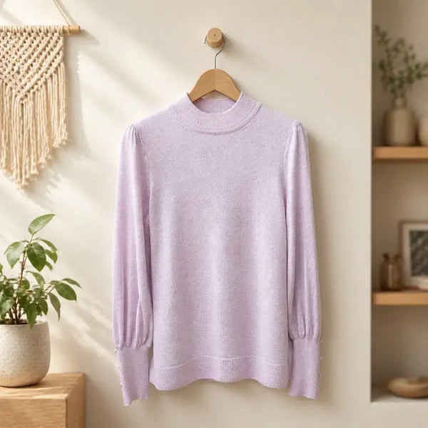 [BUNJANG] MINE Wool 100% High-Neck Knit - Size F / 한섬 마인 MINE 울 100% 하이넥 니트 F사이즈