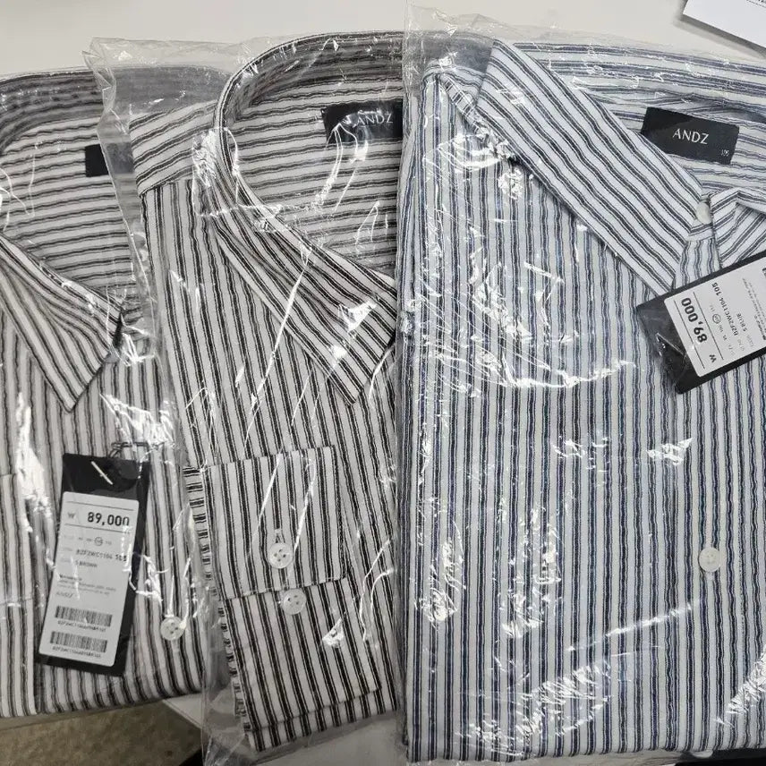 [BUNJANG] ANDZ Seersucker Stripe Shirt Bundle / ANDZ 앤드지 시어서커 스트라이프 셔츠 일괄