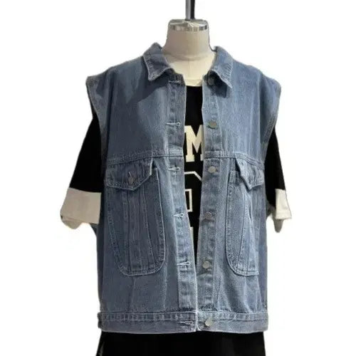 [BUNJANG] LAP Oversized Denim Vest / LAP 오버사이즈 데님 베스트 랩 청조끼