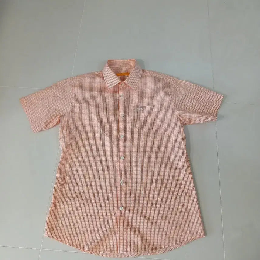 [BUNJANG] Louis Castel Men's Check Short Sleeve Shirt / 루이까스텔 골프 남성 체크 셔츠