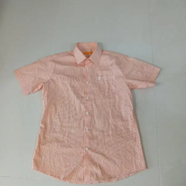 [BUNJANG] Louis Castel Men's Check Short Sleeve Shirt / 루이까스텔 골프 남성 체크 셔츠
