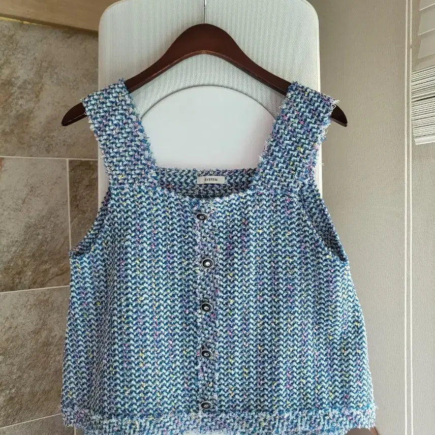 [BUNJANG] System Tweed Sleeveless Vest / 한섬 시스템 트위드 민소매