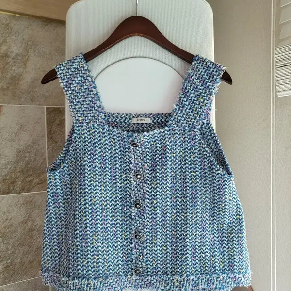 [BUNJANG] System Tweed Sleeveless Vest / 한섬 시스템 트위드 민소매