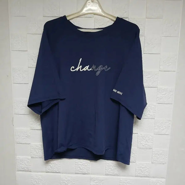[BUNJANG] Cindy Navy Oversized Short Sleeve T-Shirt Size M / 신디 네이비 오버핏 반팔티 M