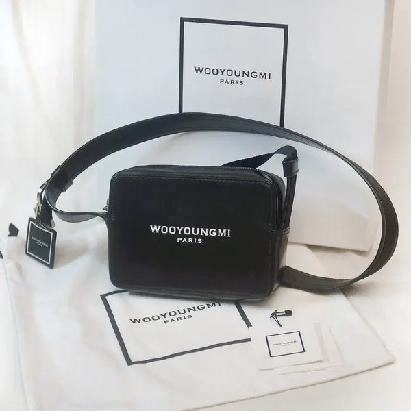 [BUNJANG] Wooyoungmi Black Leather Square Mini Bag (Shoulder/Cross) / 우영미 (WYM) 블랙 레더 스퀘어 미니백 (숄더.크로스)
