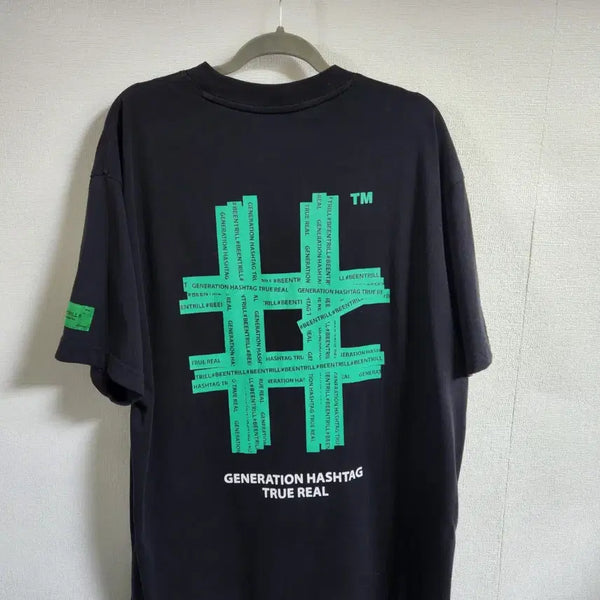 [BUNJANG] VINTRILL Green Hashtag T-Shirt / 빈트릴 그린 해시테그 반팔티(95)