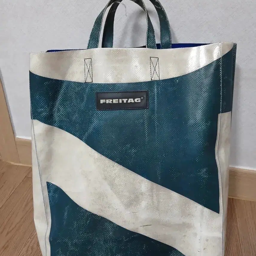 [BUNJANG] Freitag Shopper Bag Green White / 프라이탁 쇼퍼백 그린 화이트