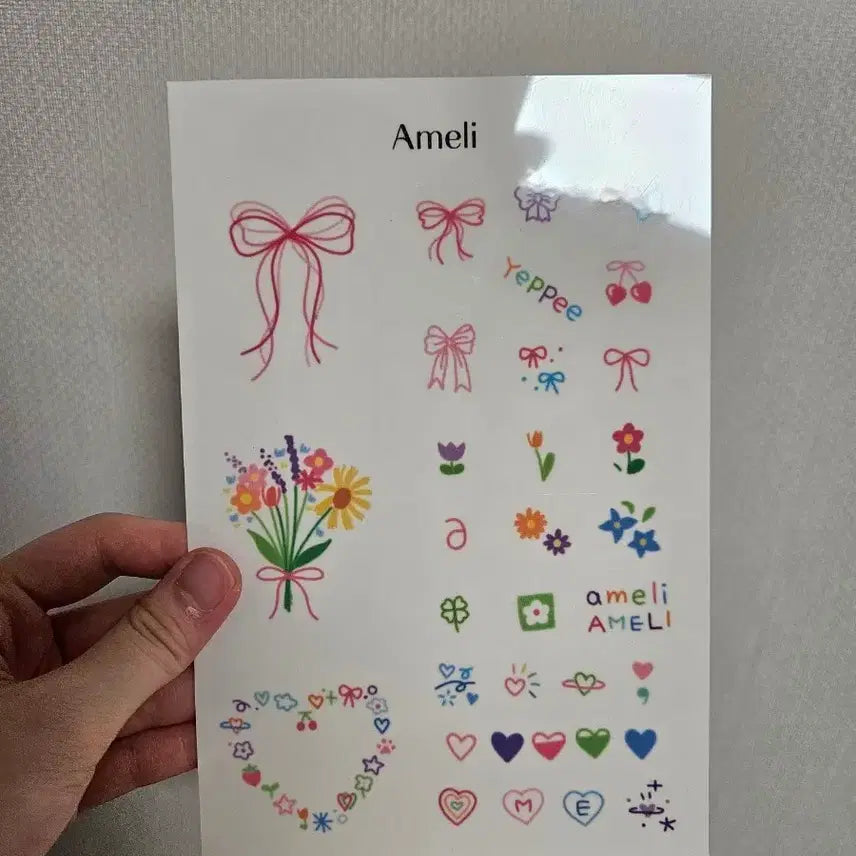 [BUNJANG] Ameli Tattoo Sticker (1 Sheet) / 아멜리 타투스티커 1매